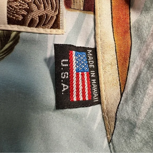 KALAHEO Men’s Hawaiian Tropical Surfboard Made In Hawaii Shirt Sz L - Picture 5 of 8